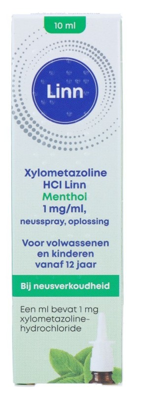 Neusspray xylometazoline/menthol 1mg 10ML