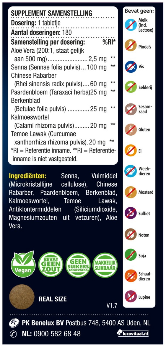 Lucovitaal Stoelgang Met Senna 180 tabletten