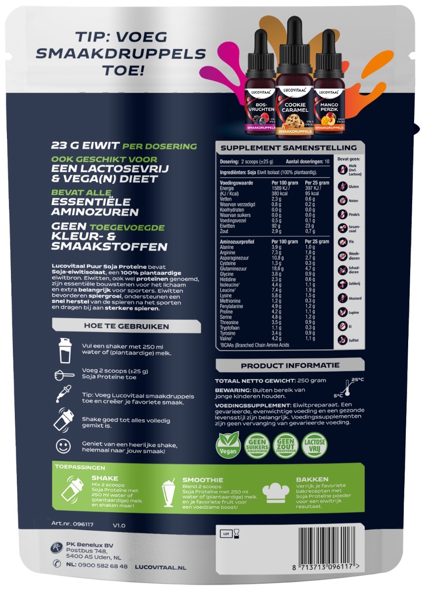 Lucovitaal Protein soja poeder puur 250g