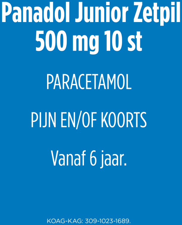Panadol Junior Zetpillen 500 mg Voor Kinderen Vanaf 6 Jaar 10 Zetpillen