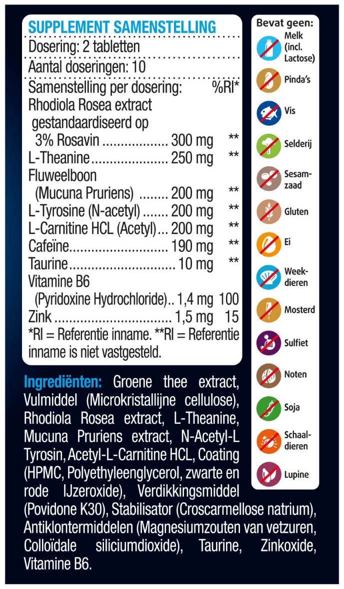 Lucovitaal Mentale Focus Pil 20 tabletten