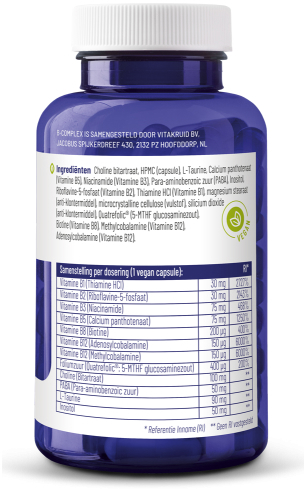 Vitakruid B-Complex Actief Zonder B6 90 Vegetarische Capsules