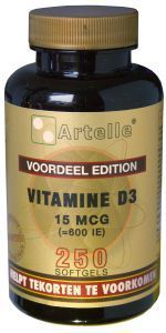 Vitamine D3 15 mcg 250 capsules