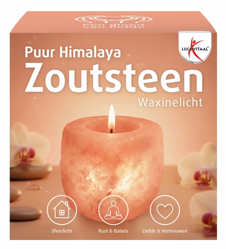 Puur Himalaya Zoutsteen Waxinelicht 1 Stuk