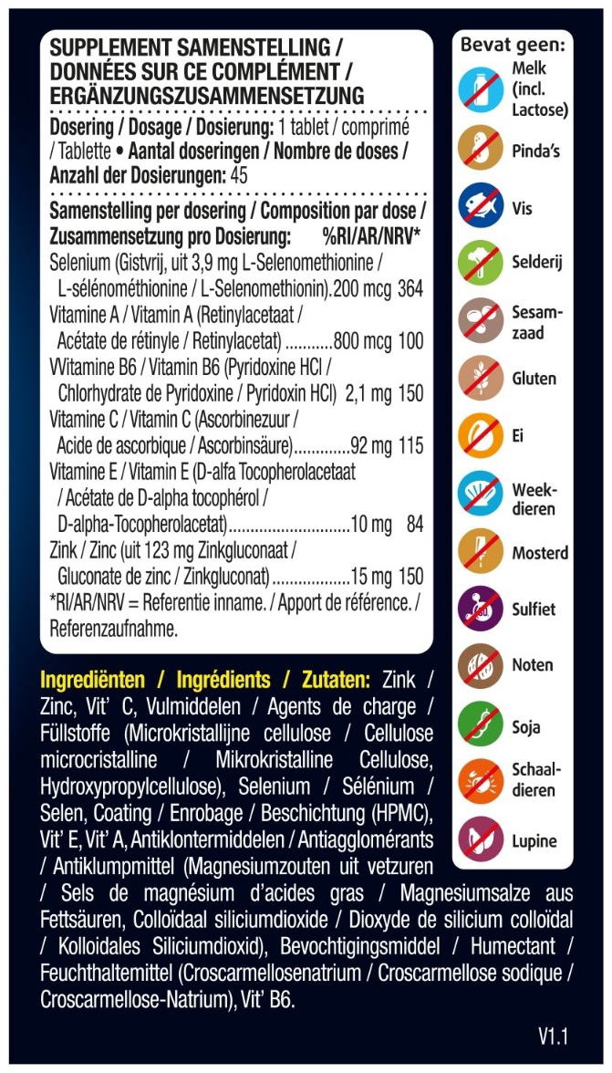 Lucovitaal Selenium Zink 45 tabletten