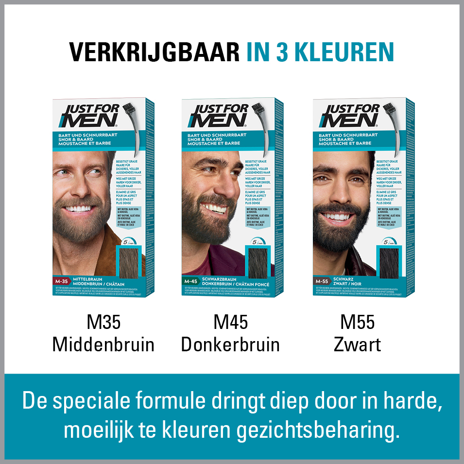 Just For Men Snor & Baard Zwart M55 1 Set