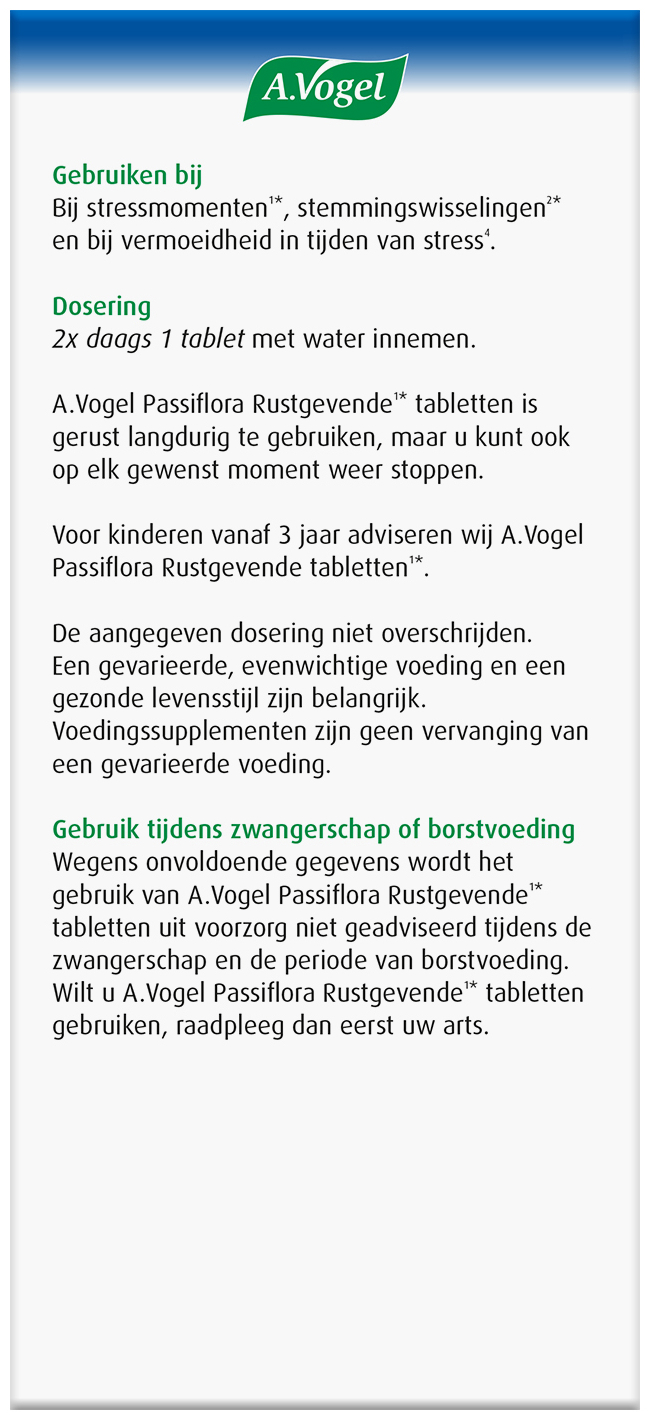 A.Vogel Passiflora stemmingswisselingen tabletten 30 stuks