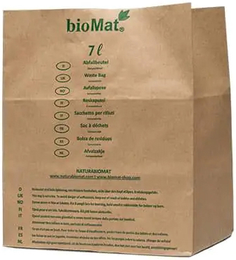 Biomat Composteerbare Papieren Afvalzakken 7l 40 stuks