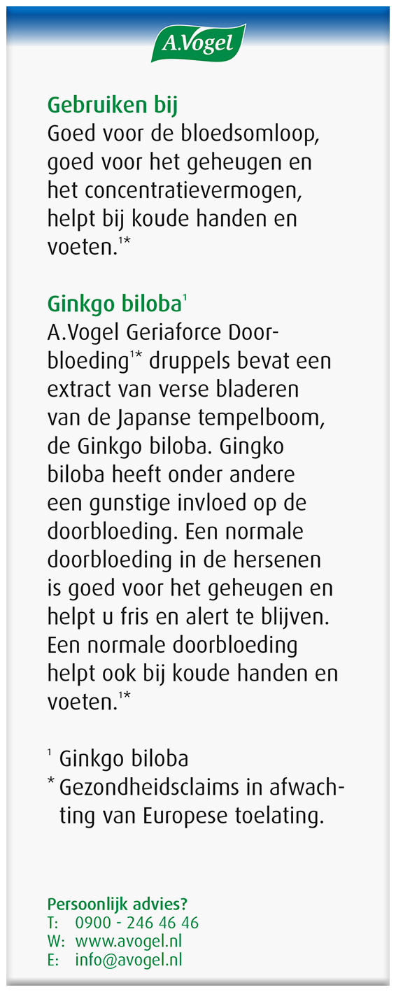 A.Vogel Geriaforce Doorbloeding druppels 100ml