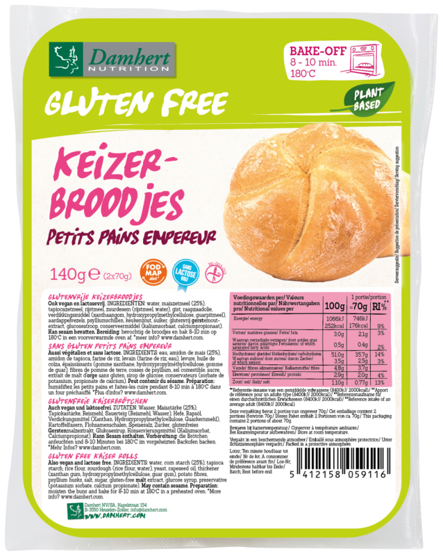 Keizerbroodje Glutenvrij 140 Gram