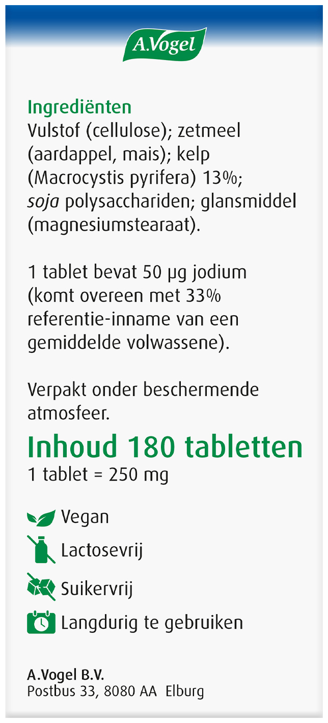 A.Vogel Kelpasan Schildklier 180 Tabletten