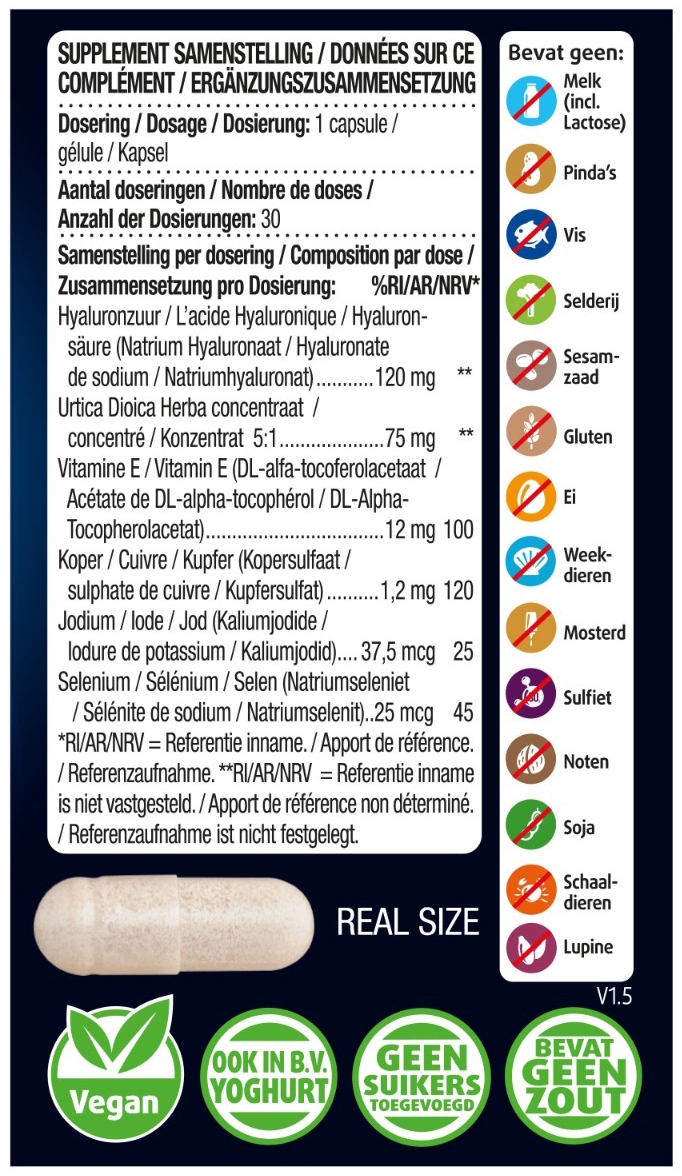 Lucovitaal Hyaluronzuur Droge Huid 120 mg 30 capsules
