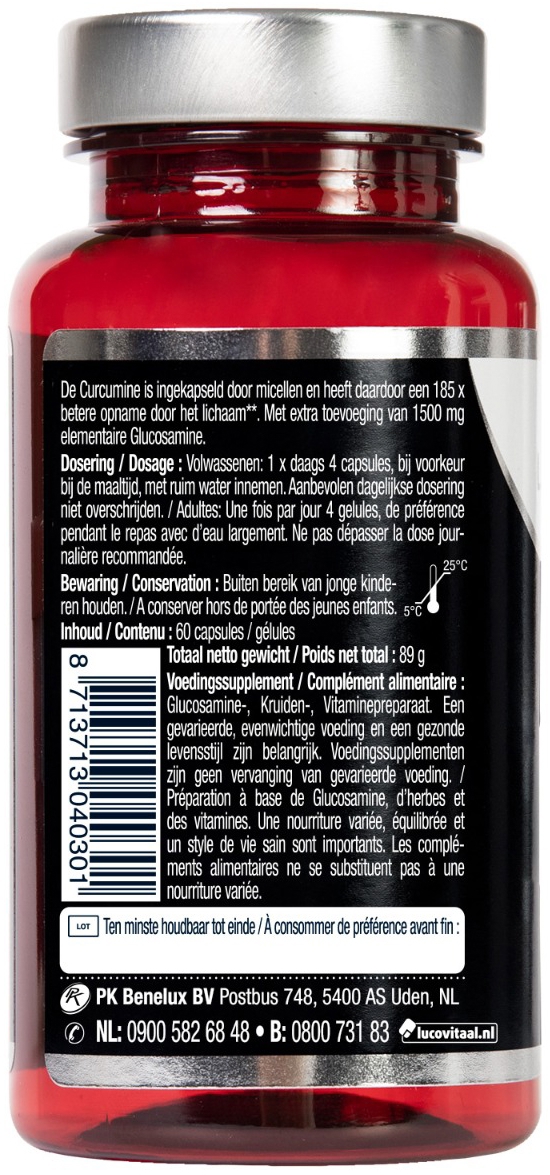 Lucovitaal Glucosamine Curcumine 1500/40mg 60 capsules