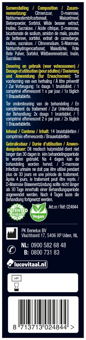 Lucovitaal D-Mannose Blaasontsteking 14 bruistabletten