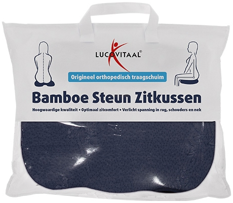 Lucovitaal Bamboe Steun Zitkussen Blauw 1 stuk