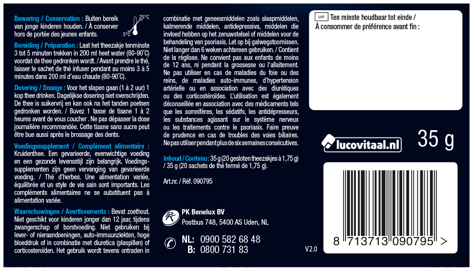 Lucovitaal Lucovitaal Melatonine Thee 20 Theezakjes