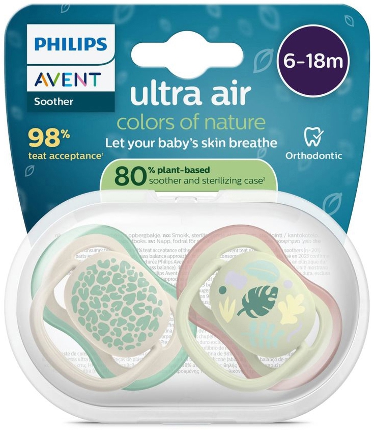 Philips Avent Fopspeen +6m Air Bladeren 2 stuks
