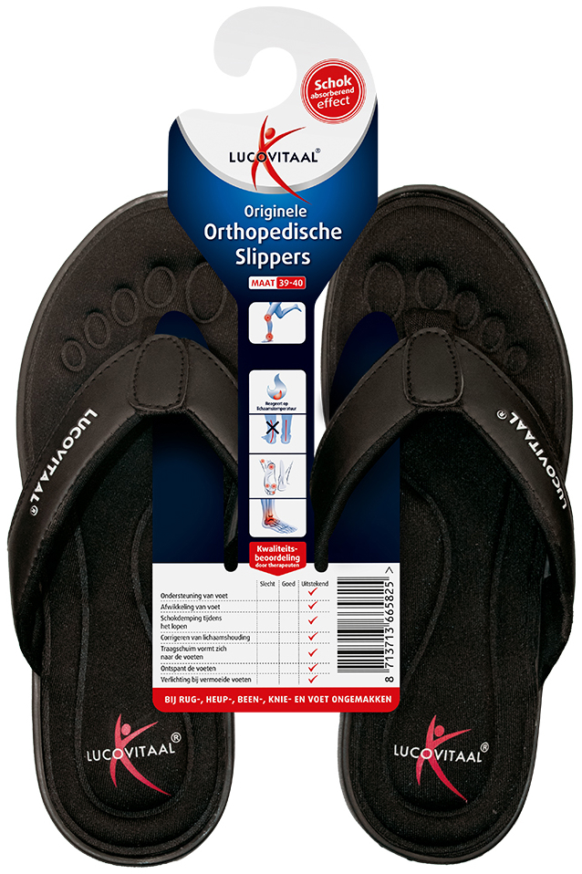 Lucovitaal Orthopedische Slipper 39-40 Zwart 1 Paar