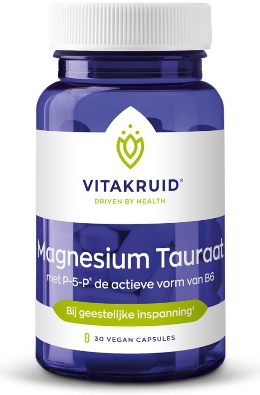 Magnesium Tauraat met vitamine B6 (P-5-P) 30vc