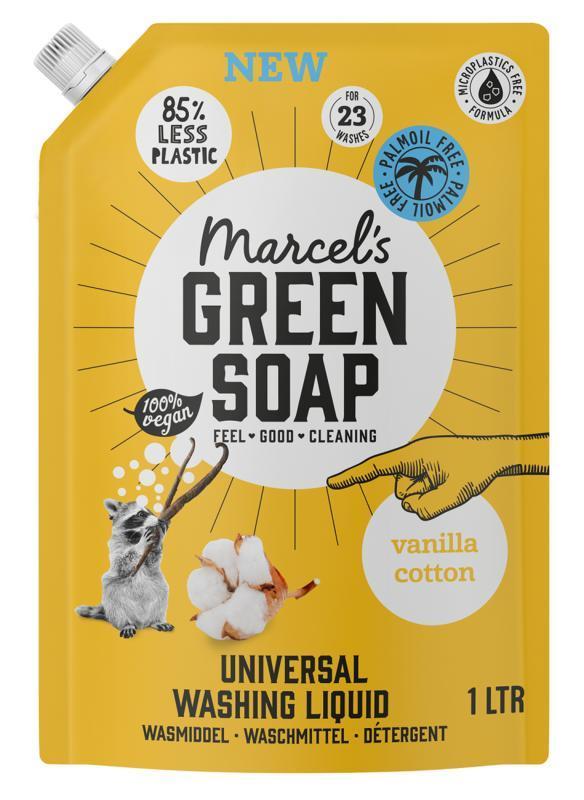 Marcel's Green Soap Marcels Green Soap Wasmiddel Universeel Vanille & Katoen Navulling 1000 ML