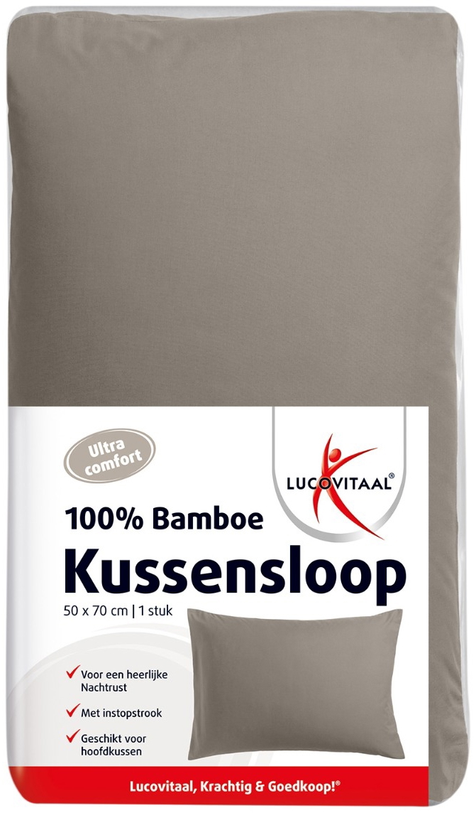 Lucovitaal Kussensloop Bamboo Taupe 50x70 1st