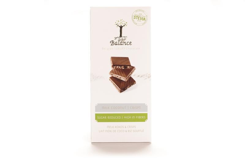 Chocolade Tablet Stevia Melk Kokos Crisps 85g
