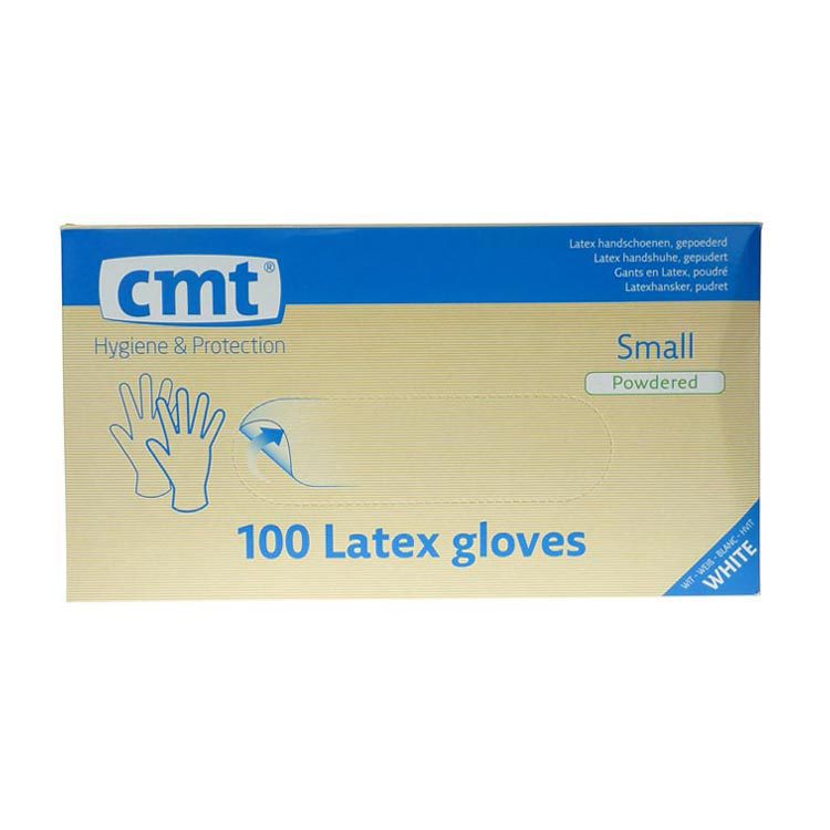 Onderzoekshandschoen latex naturel gepoederd s 100st