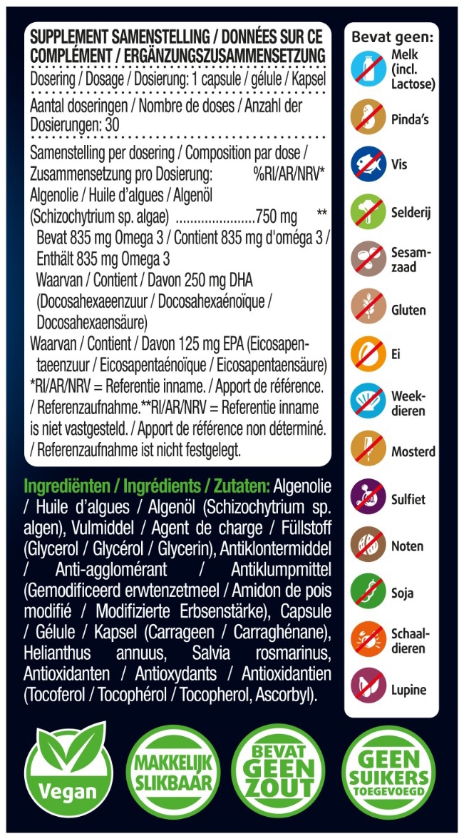 Lucovitaal Omega-3 375mg EPA & DHA Vegan 30 capsules
