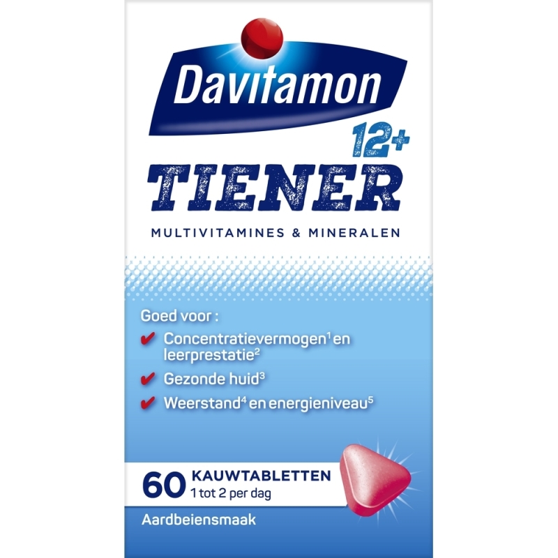 Tiener 12+ Aardbei 60 Kauwtabletten
