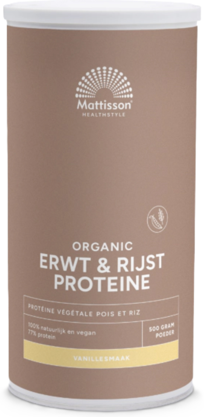 Mattisson Organic Vegan Protein Erwten & Rijst Vanille 500 Gram
