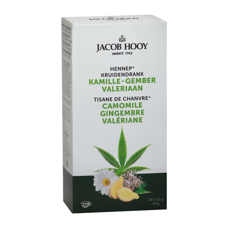 Jacob Hooy Hennep Kamille Gember Valeriaan Thee 20 Stuks