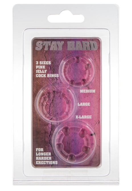 Stay Hard Cock Rings Pink 3st