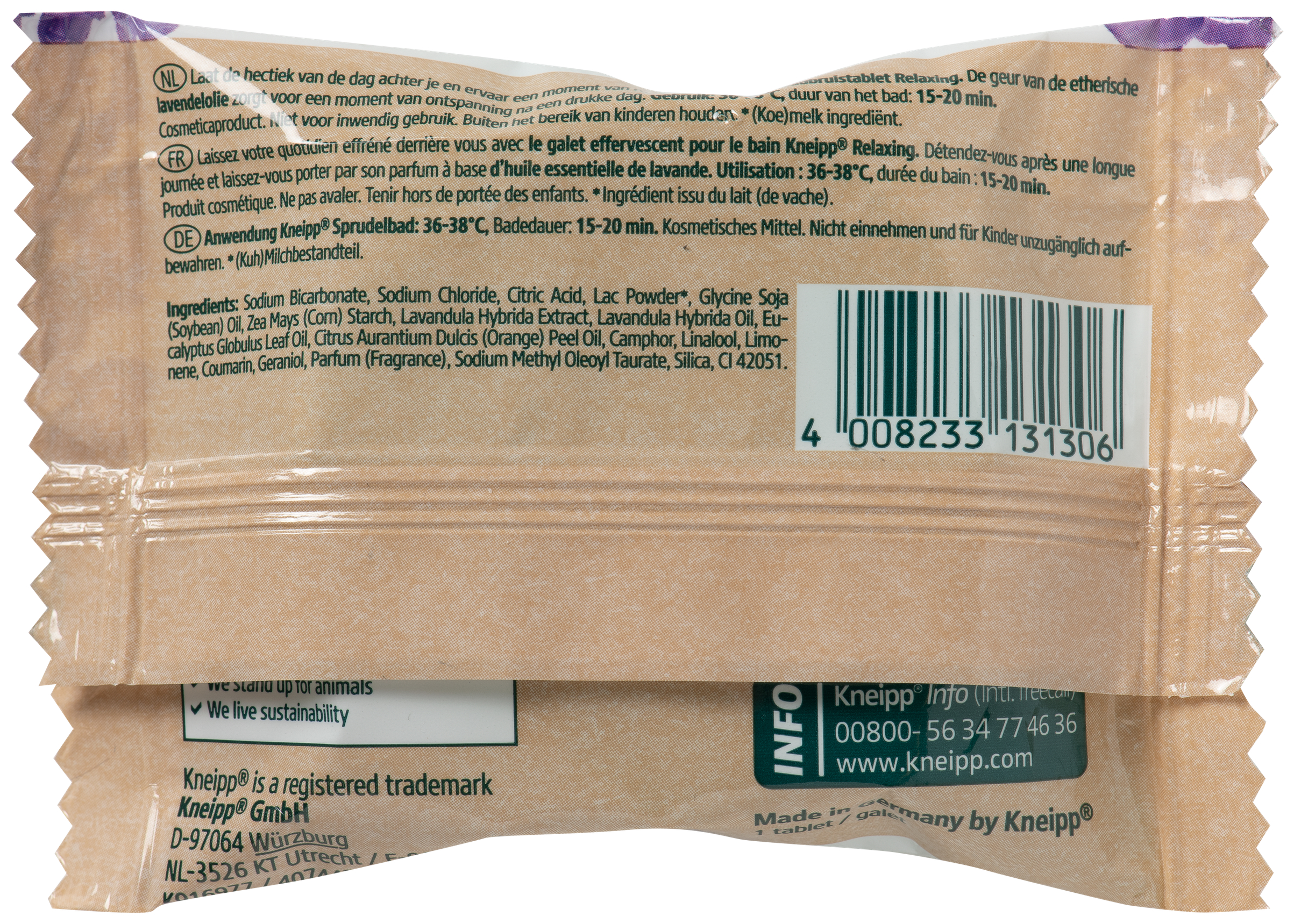 Kneipp Badbruistablet Relaxing Lavendel 80 Gram