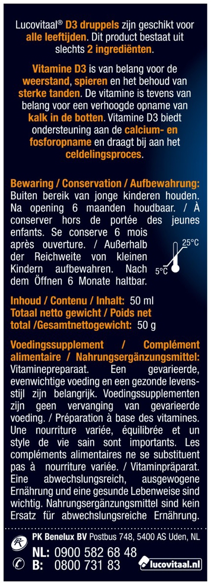 Lucovitaal Vitamine D3 Druppels Familie 50ML