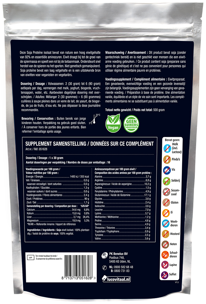 Lucovitaal Premium Proteïne Puur 500 gram