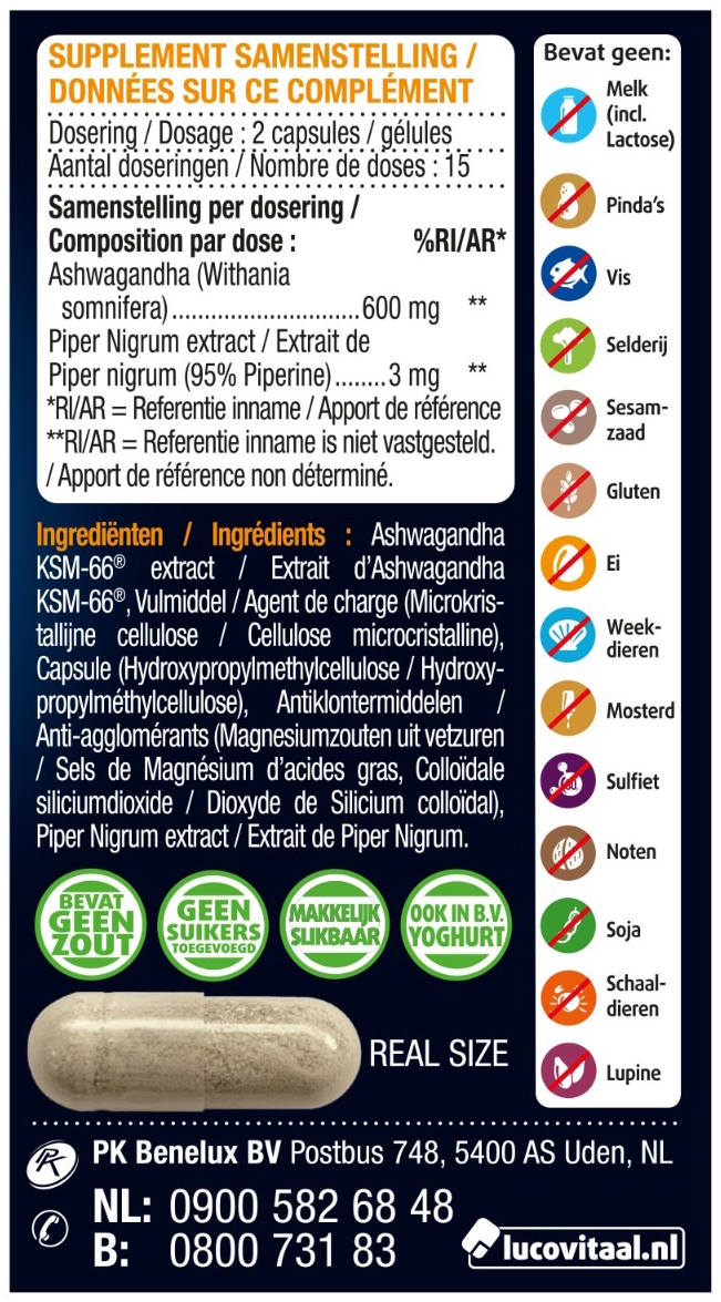 Lucovitaal Ashwagandha KSM-66 Super 30 capsules