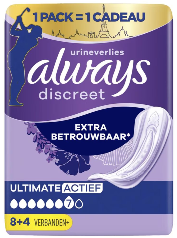 Discreet Incontinentieverband Ultimate Active 12 Stuks