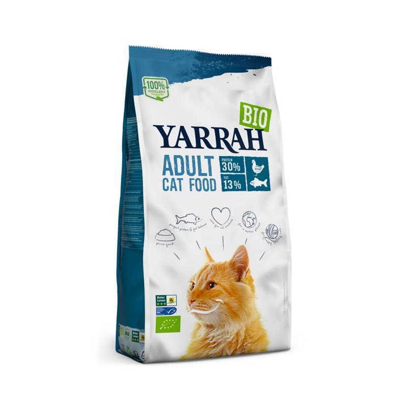Yarrah Adult kattenvoer met vis bio MSC 10 KG
