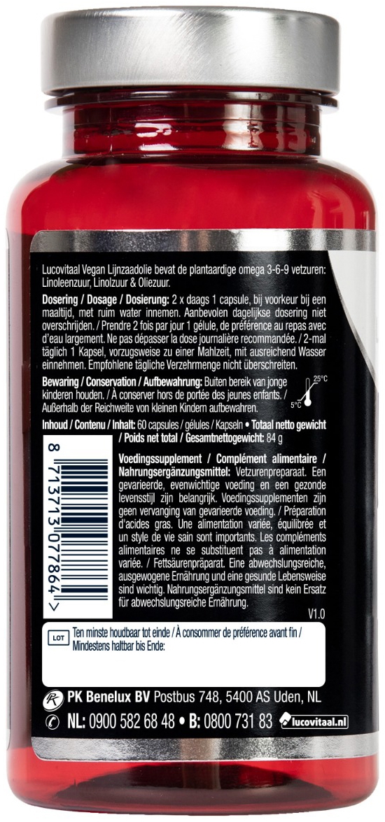 Lucovitaal Lijnzaad Olie Vegan 1000mg 60 capsules