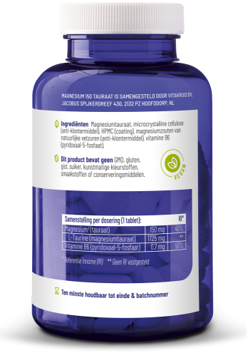 Vitakruid Magnesium 150 Tauraat 90 Tabletten