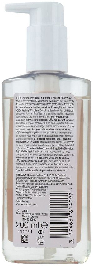 Neutrogena Clear & Defend Peeling Wasgel 200 ml