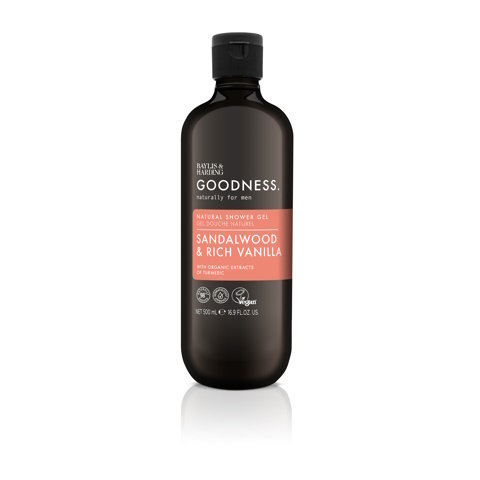 Goodness men shower gel sandelwood & rich vanilla 500ml