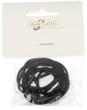 Damselle Elastiek Zwart Klein 12 stuks
