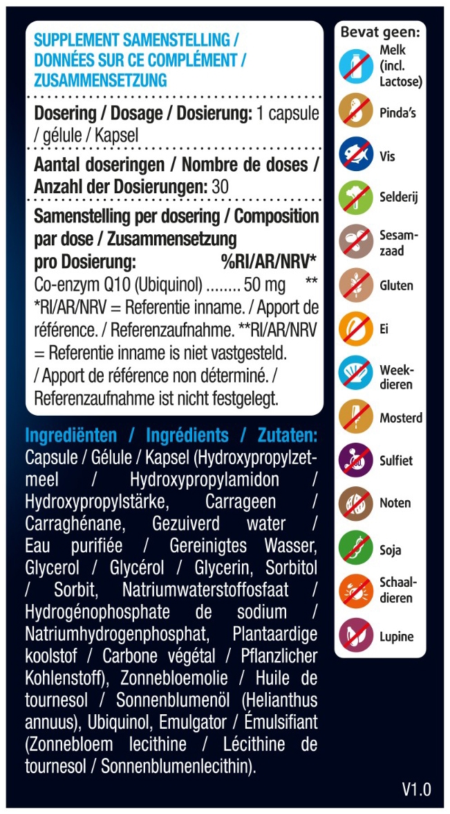 Lucovitaal Puur Ubiquinol 50 mg 30 Capsules