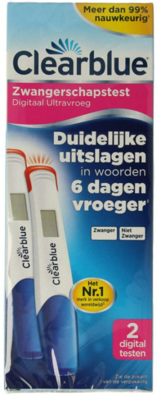 Zwangerschapstest Digitaal Ultravroeg 2 stuks