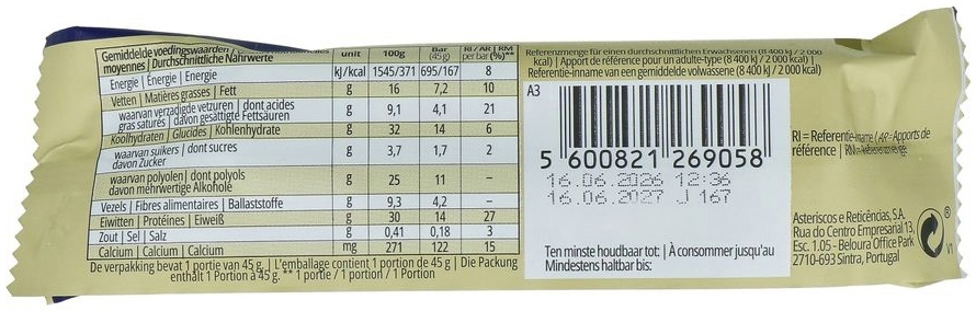 The Gutsy Captain Vanilla & Amond Bar 45 gram