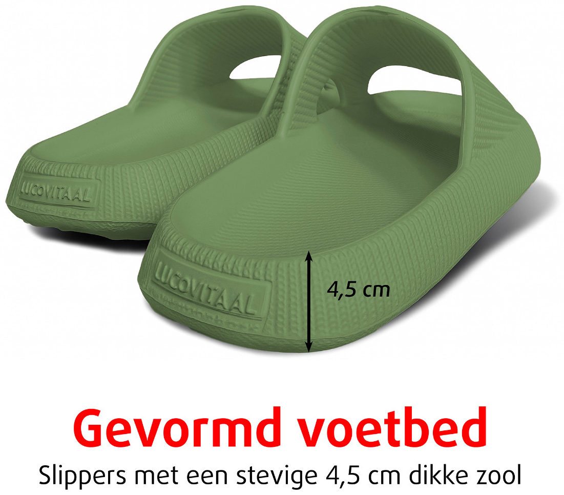 Lucovitaal Zomer Badslippers Olijfgroen maat 39-40 1 Paar
