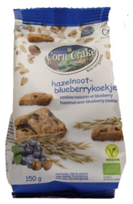 Hazelnoot Blueberry Koekjes Bio 150 Gram