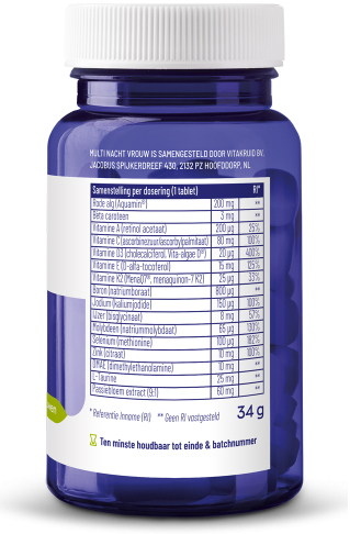 Vitakruid Multi Nacht Vrouw 30 tabletten
