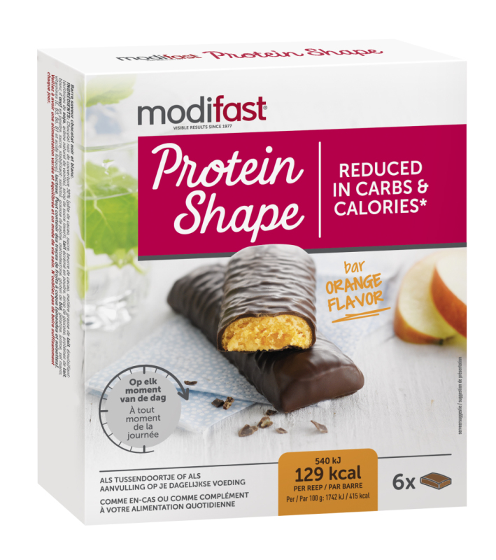 Protein Shape Reep Chocolade Sinaasappel 6 stuks